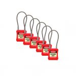 Safety Padlock with Wire Shackle Pack of 6